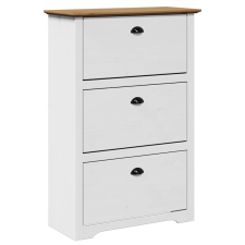 vidaXL cipőállvány "BODO" Fehér és barna 80x35x118 cm (4016882) bútor