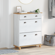 vidaXL cipőszekrény ASKIM Fehér 85x35x108 cm tömör fenyőből bútor