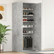 vidaXL Cipőszekrény Beton Szürke 80x39x180 cm Mérnöki fa bútor