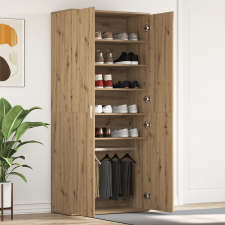 vidaXL Cipőszekrény Tölgy 80x39x180 cm Mérnök által tervezett fa bútor