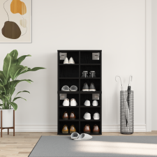 vidaXL Cipőszekrények 2 db Fekete tölgy 52,5x30x50 cm bútor
