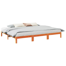 vidaXL családi ágykeret matrac nélkül viaszbarna 270x200 cm ágy és ágykellék