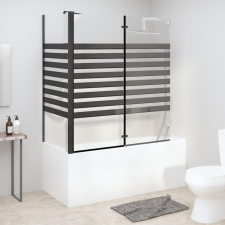 vidaXL csíkos edzett üveg fürdőparaván 120 x 68 x 130 cm fürdőszoba kiegészítő