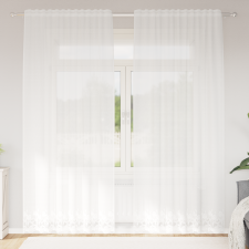 vidaXL Csipkés Függöny függönyökkel Fehér 150 x 245 cm Poliészter lakástextília