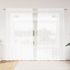 vidaXL Csipkés Függöny függönyökkel Virágos Fehér 200 x 220 cm Poliészter lakástextília