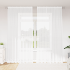 vidaXL Csipkés Függöny függönyökkel Virágos Fehér 200 x 280 cm Poliészter lakástextília