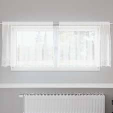 vidaXL Csipkés Függöny függönyökkel Virágos Fehér 200 x 80 cm Poliészter lakástextília