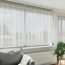 vidaXL Csipkés Függöny függönyökkel Virágos Fehér 600 x 160 cm Poliészter lakástextília
