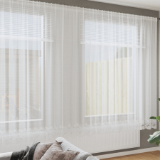 vidaXL Csipkés Függöny függönyökkel Virágos Fehér 600 x 240 cm Poliészter lakástextília