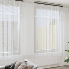 vidaXL Csipkés Függöny függönyökkel Virágos Fehér 600 x 300 cm Poliészter lakástextília