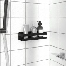 vidaXL csiszolt 304 rozsdamentes acél matt fekete zuhanypolc23x6,5x6cm bútor