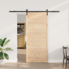 vidaXL Csúszó ajtó Barna 100 x 208 cm Tömör fenyőfa