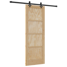vidaXL Csúszó Ajtó Felszerelészettel 73.5x198.5 cm Szilárd Fenyő (3333494) nyílászáró