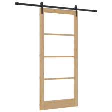 vidaXL Csúszó Ajtó Felszereltséggel Készlet 93x211 cm Tömör Fa Fenyő (3332401) nyílászáró