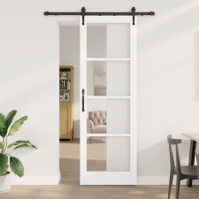 vidaXL Csúszó ajtó hardver készlet "ORKDAL" Fehér 78x232 cm nyílászáró