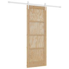 vidaXL csúszó ajtó hardver készlettel 73.5x198.5 cm szilárd fenyőfa (3333746) nyílászáró