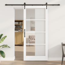 vidaXL Csúszó Ajtó Hardver Készlettel 'ORKDAL'Fehér 93x211 cm nyílászáró