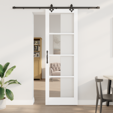vidaXL Csúszó Ajtó Hardverkészlettel Fehér 78x232 cm Tömör Fenyő nyílászáró