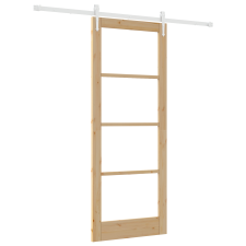 vidaXL Csúszó ajtó szerszámkészlettel 83x211 cm Tömör fával (3332419) nyílászáró
