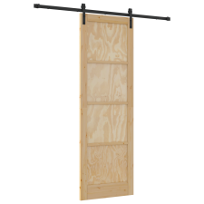 vidaXL Csúszó Ajtó Tartozékokkal 78x232 cm Masszív Fenyő (3333194) építőanyag