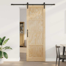 vidaXL Csúszó Ajtó Természetes és fekete 78 x 232 cm nyílászáró