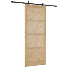 vidaXL Csúszóajtó fém alkatrésszel 93x232 cm Szilárd Fenyőfa (3333378) nyílászáró
