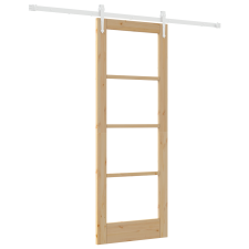 vidaXL Csúszóajtó Hardver Készlet 73.5x198.5 cm Tömör Fenyő (3332407) nyílászáró