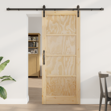 vidaXL Csúszóajtó Hardver Készlettel 83x202 cm Masszív Fa nyílászáró