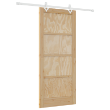 vidaXL Csúszóajtó hardver készlettel 86x198.5 cm Szilárd Fa Fenyő (3333566) nyílászáró