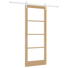 vidaXL Csúszóajtó hardver készlettel 86x211 cm Masszív fa fenyő (3332425) nyílászáró