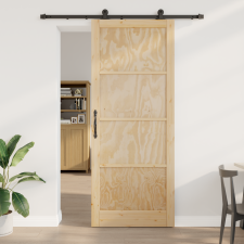 vidaXL Csúszóajtó hardver készlettel 93x232 cm Tömör fenyőfa nyílászáró