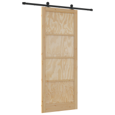 vidaXL Csúszóajtó hardver készlettel 93x232 cm Tömör fenyőfa (3333350) építőanyag