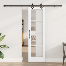 vidaXL Csúszóajtó Hardver Készlettel Fehér 61x198.5 cm Tömörfa Fenyő nyílászáró