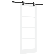 vidaXL csúszóajtó hardver készlettel Fehér 83x211 cm Tömör fa fenyő (3332280) nyílászáró