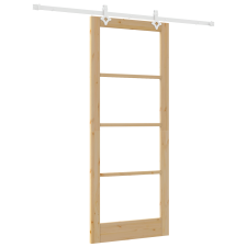vidaXL Csúszóajtó hardver szettel 86x211 cm Tömör fenyő (3332257) építőanyag