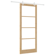 vidaXL csúszóajtó hardver szettel 93x232 cm Tömör fa fenyő (3332235) nyílászáró