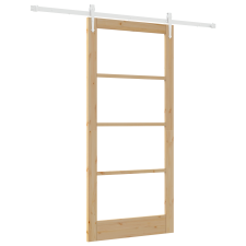 vidaXL Csúszóajtó hardverszett 93x202 cm Tömörfa Fenyő (3332427) nyílászáró