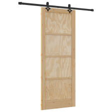 vidaXL csúszóajtó hardverszettel 83x211 cm tömör fenyőből (3333506) nyílászáró