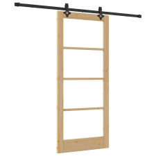 vidaXL Csúszóajtó Készlettel 86x198.5 cm Tömör Fenyő (3332311) építőanyag