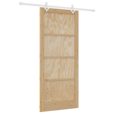 vidaXL Csúszóajtó szerelési készlettel 93x211 cm Tömör fenyőből (3333572) nyílászáró