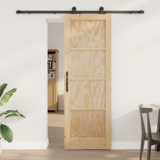 vidaXL Csúszóajtó Szerelvény Készlettel 73,5 x 211 cm Tömör Fenyő nyílászáró