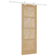 vidaXL csúszóajtó szerelvénykészlettel 73,5x211 cm szilárd fenyő (3333552) építőanyag