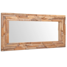 vidaXL dekoratív és téglalap-alakú tükör tíkfából 120 x 60 cm kerti dekoráció