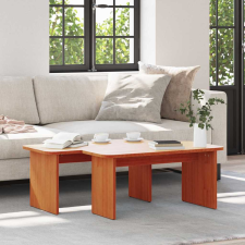 vidaXL Dohányzóasztal 2 pcs Viaszbarna 100 x 69 x 35.5 cm bútor