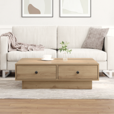 vidaXL Dohányzóasztal Artisan tölgy Furnér, MDF 90 x 90 x 28 cm Tárolás bútor