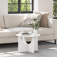 vidaXL Dohányzóasztal Fehér 50 x 50 x 35 cm Tömör fenyőfa bútor