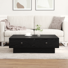 vidaXL Dohányzóasztal Fekete tölgy Szerelt fa 90 x 90 x 28 cm bútor