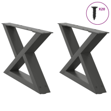 vidaXL dohányzóasztal lábak 2 db antracit 60x(30-31,3) cm acél bútor