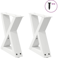 vidaXL dohányzóasztal lábak 2 db Fehér 40x(30-31,3) cm Acél (4012681) bútor