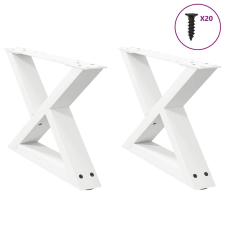 vidaXL dohányzóasztal lábak 2 db Fehér 60x(30-31,3) cm Acél bútor